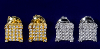 Moissanite Square Earrings Pavé Studs Galnuv