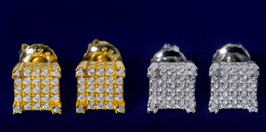Moissanite Square Earrings Pavé Studs Galnuv
