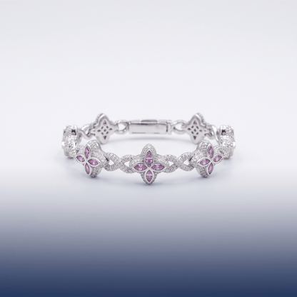 #proGalnuv duct_name# - Galnuv 7.5Clover Pink Moissanite Bracelet