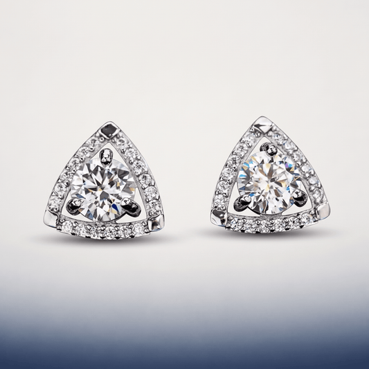 #proGalnuv duct_name# - Galnuv Custom Products0.5ct0.5ct Moissanite Earrings Halo Triangle Studs