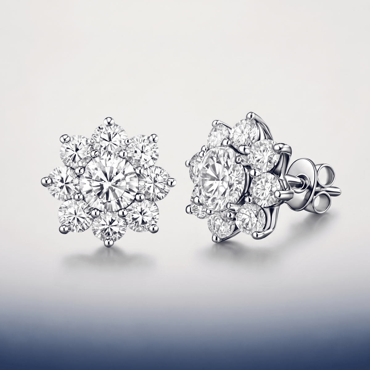 #proGalnuv duct_name# - Galnuv Custom ProductsSilver0.5ct0.5ct Moissanite Sparkling Floral Earrings