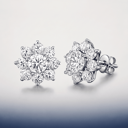 #proGalnuv duct_name# - Galnuv Custom ProductsSilver0.5ct0.5ct Moissanite Sparkling Floral Earrings