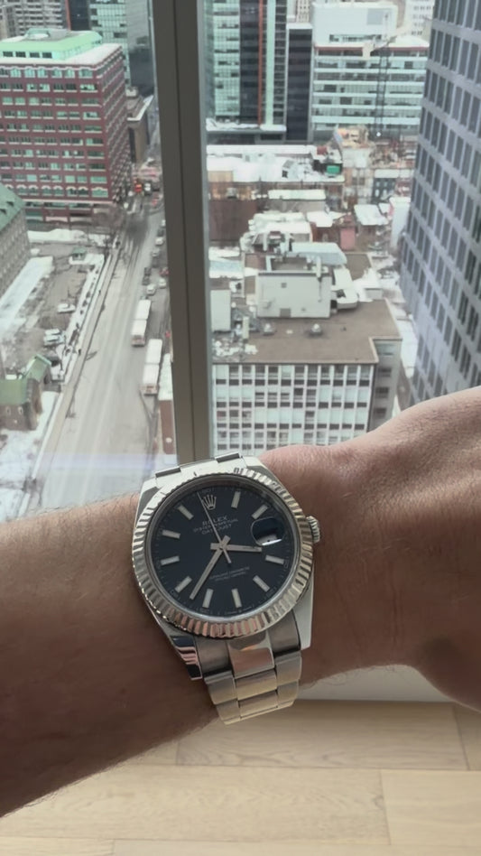 ROLEX DATEJUST 41MM – FLUTED BEZEL BLUE DIAL OYSTER #126334